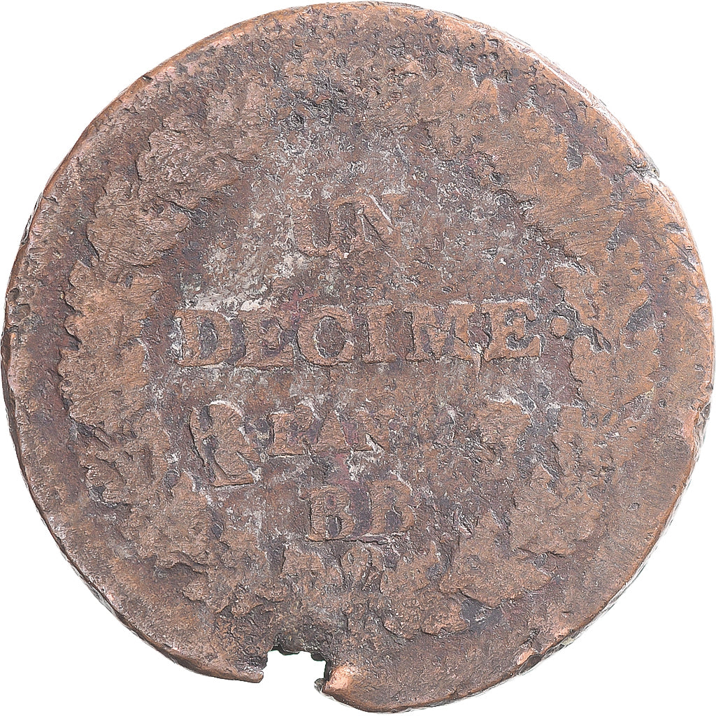 Coin, France, Dupré, Decime, Strasbourg, F(12-15), Copper, Gadoury:187/187a