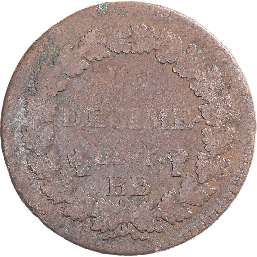 Coin, France, Dupré, Decime, AN 5, Strasbourg, VF(30-35), Copper, Gadoury:187