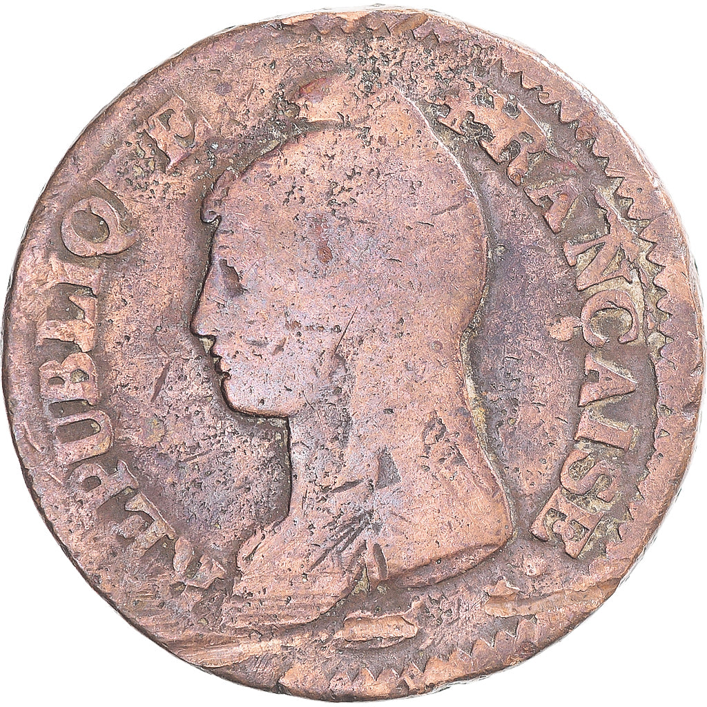 Coin, France, Dupré, Decime, AN 8, Strasbourg, VF(20-25), Copper, Gadoury:187a