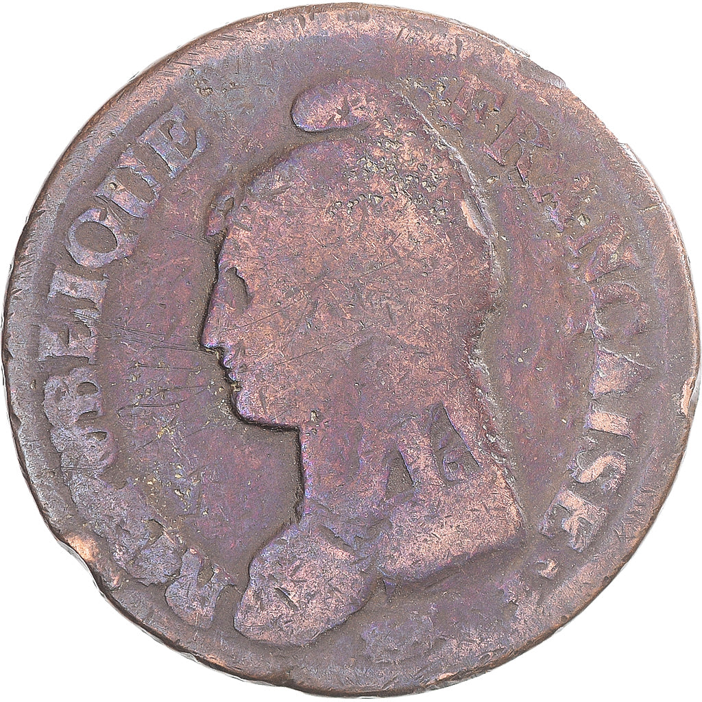 Coin, France, Dupré, Decime, AN 8, Strasbourg, VF(30-35), Copper, Gadoury:187a