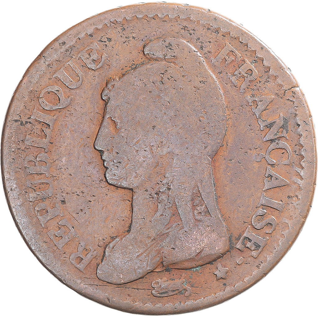 Coin, France, Dupré, Decime, AN 8, Strasbourg, VF(30-35), Copper, Gadoury:187a