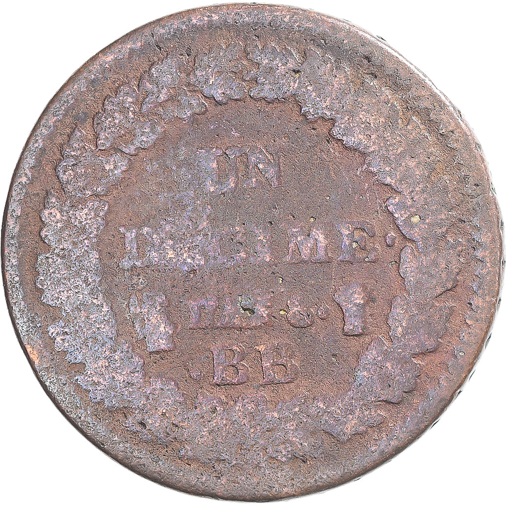 Coin, France, Dupré, Decime, AN 8, Strasbourg, VF(20-25), Copper, Gadoury:187a