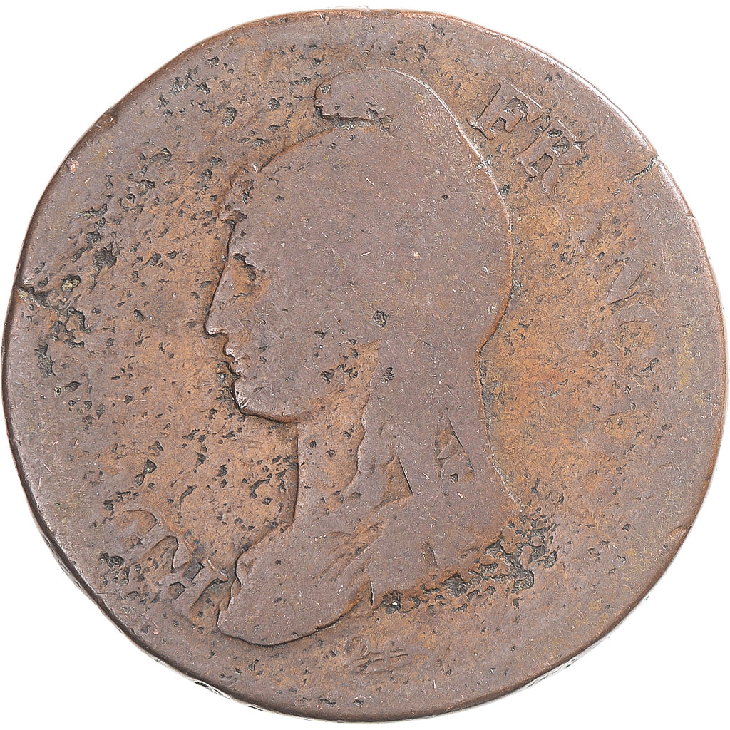 Moeda, França, Dupré, Decime, AN 8, Strasbourg, F(12-15), Cobre, Gadoury:187a