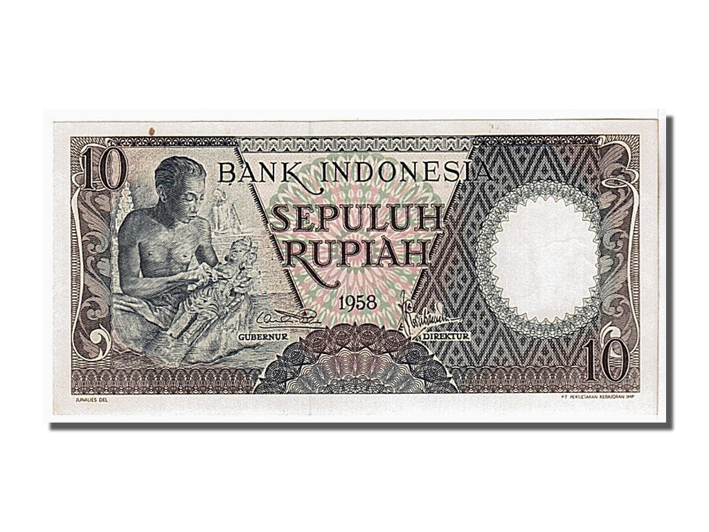 Banconote, Indonesia, 10 Rupiah, 1958, KM:56, SPL