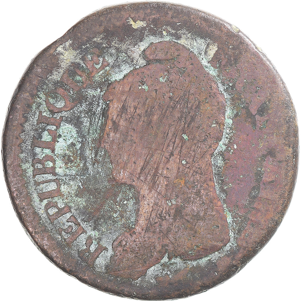 Coin, France, Dupré, Decime, AN 8, F(12-15), Copper, Gadoury:187