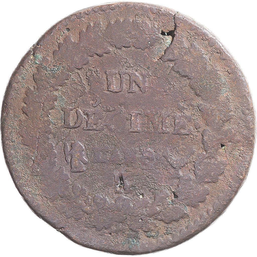 Moeda, França, Dupré, Decime, AN 8, VF(20-25), Cobre, Gadoury:187