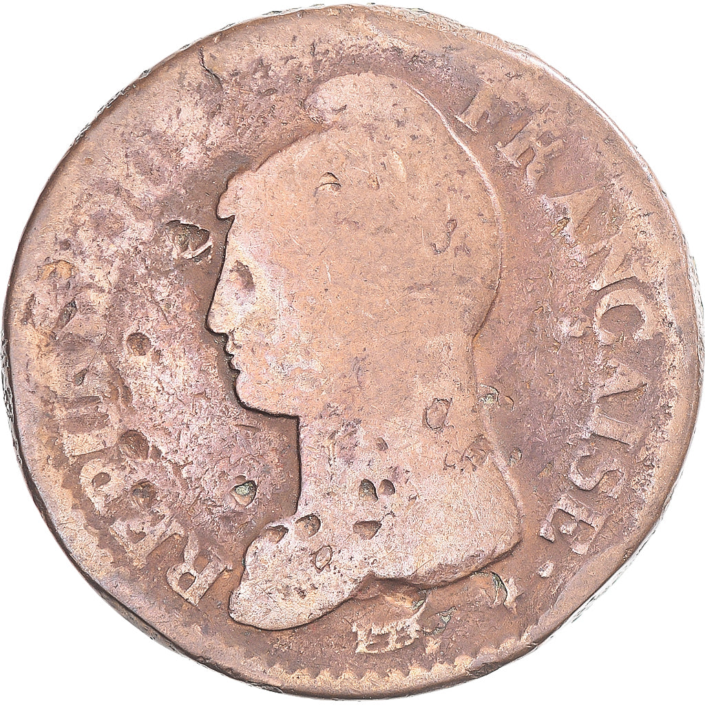 Coin, France, Dupré, Decime, AN 8/5, Metz, VF(20-25), Copper, Gadoury:187a