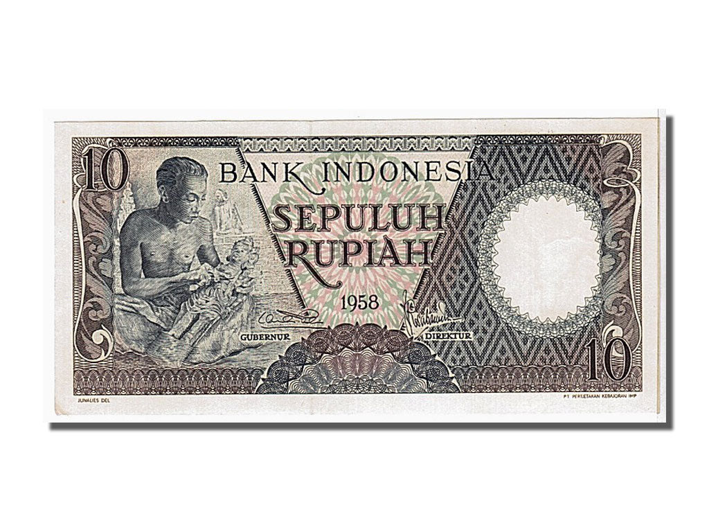 Geldschein, Indonesien, 10 Rupiah, 1958, KM:56, UNZ