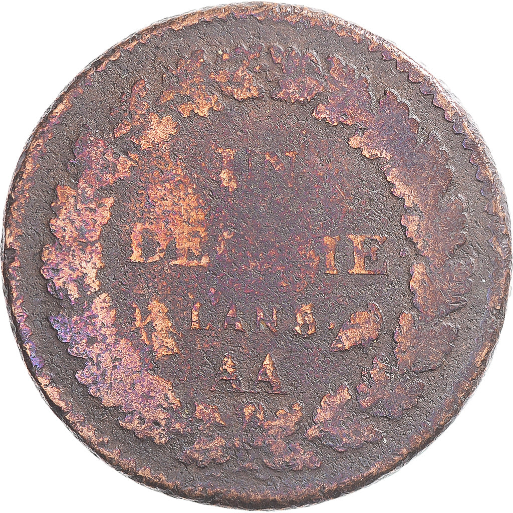 Coin, France, Dupré, Decime, AN 8/5, Metz, VF(20-25), Copper, Gadoury:187a