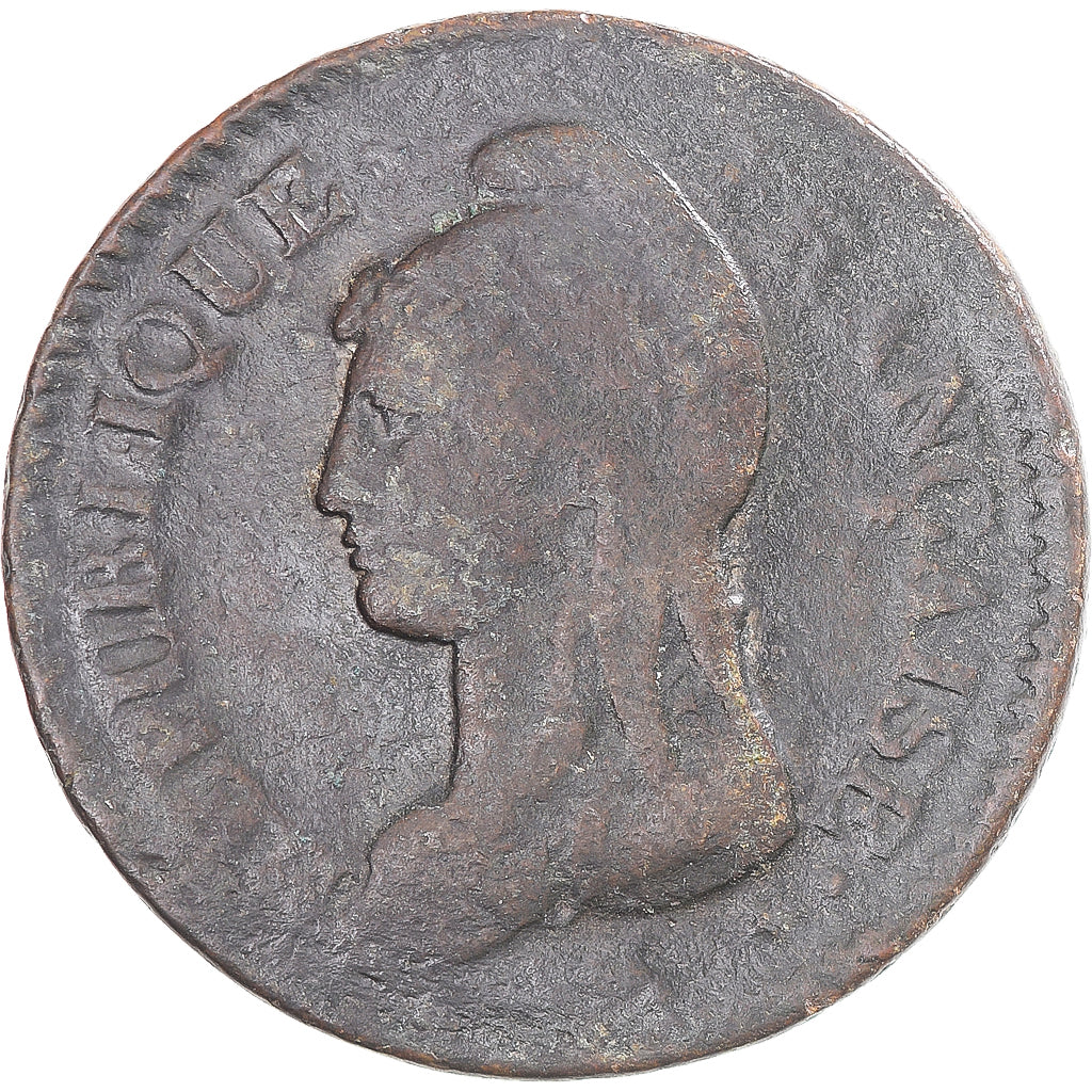 Coin, France, Dupré, Decime, AN 8, Metz, VF(30-35), Copper, Gadoury:187a