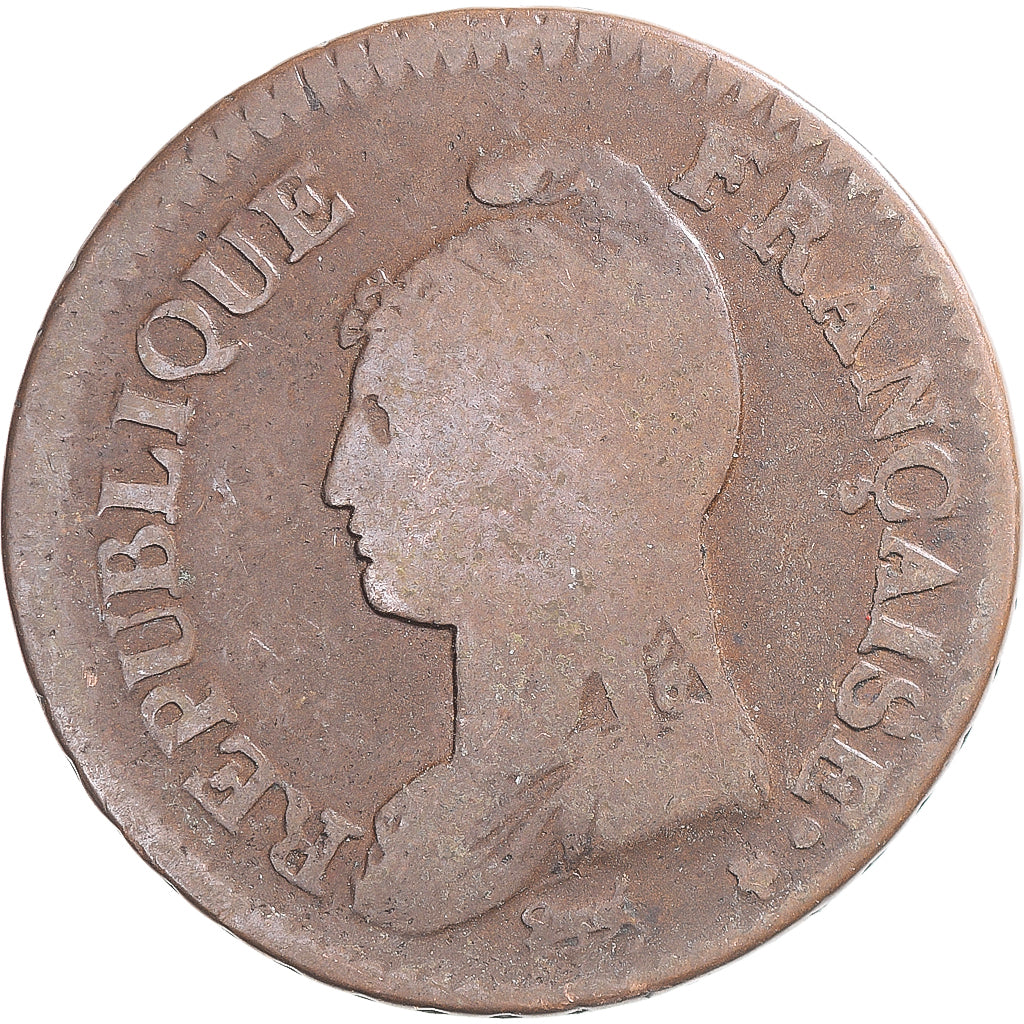 Coin, France, Dupré, Decime, AN 8, Metz, VF(20-25), Copper, Gadoury:187a