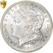 Coin, United States, Morgan dollar, 1881, San Francisco, PCGS, UNC Detail