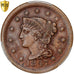 Moneta, USA, Braided Hair Cent, 1847, U.S. Mint, Philadelphia, PCGS, AU55