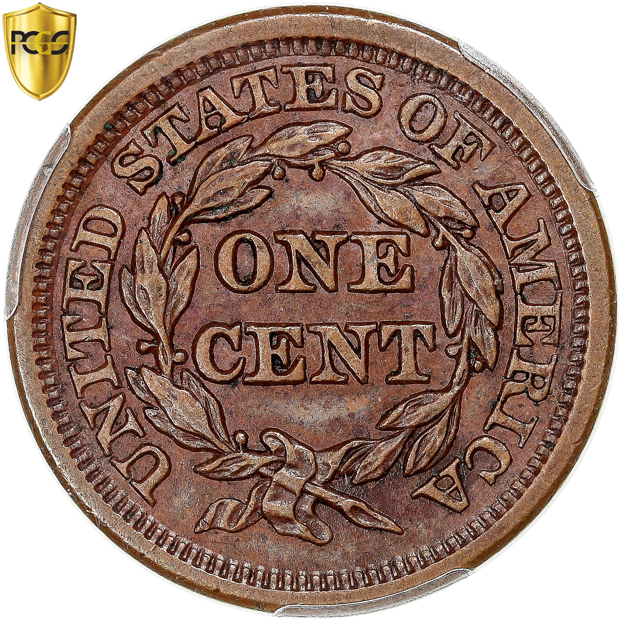 Moneta, USA, Braided Hair Cent, 1847, U.S. Mint, Philadelphia, PCGS, AU55