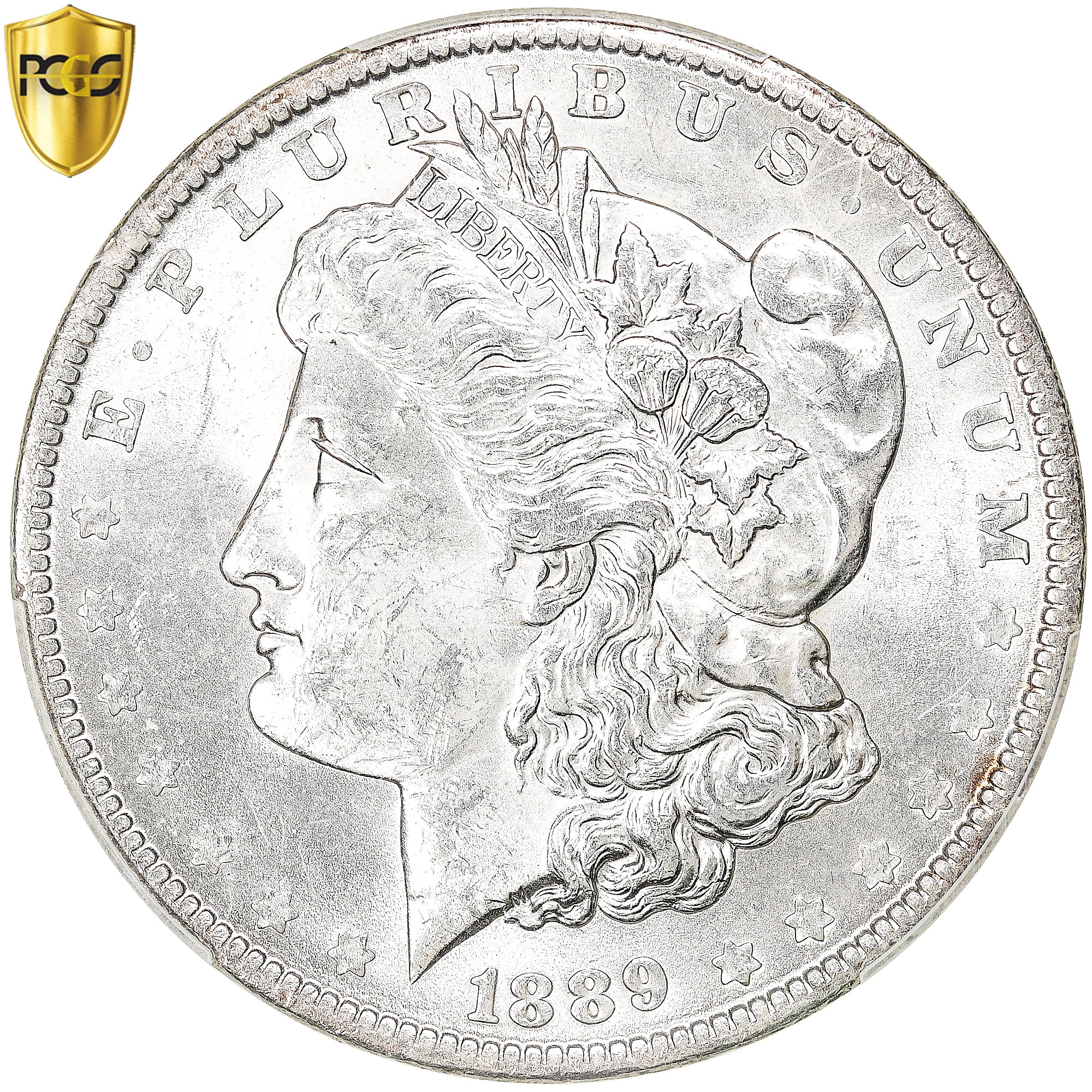 Coin, United States, Morgan dollar, 1889, U.S. Mint, Philadelphia, PCGS, MS62