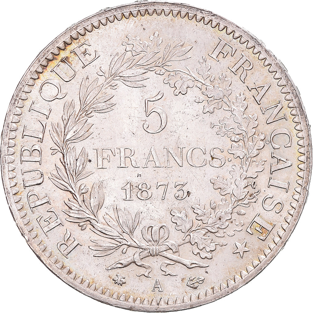 Moeda, França, Hercule, 5 Francs, 1873, Paris, AU(55-58), Prata, KM:820.1