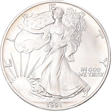 Coin, United States, Dollar, 1991, U.S. Mint, Philadelphia, 1 Oz, MS(64)