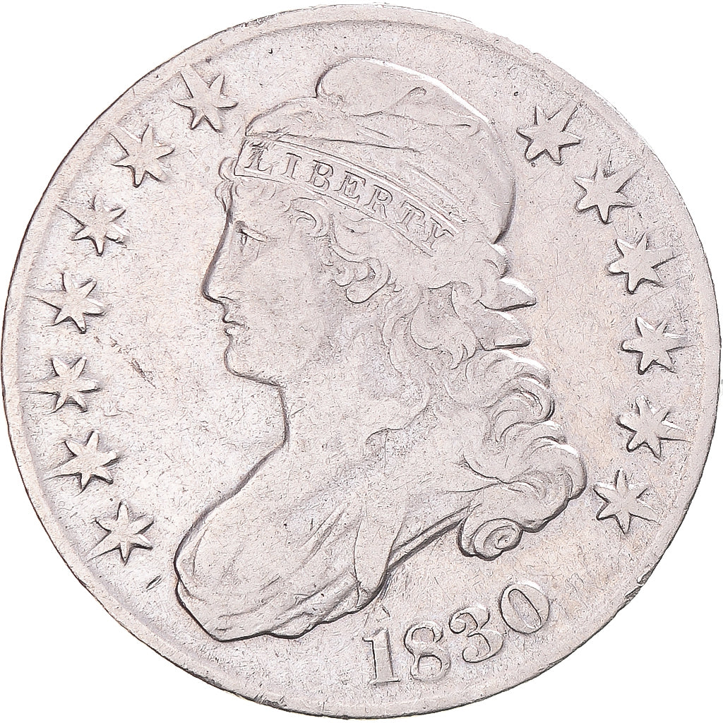 Coin, United States, Capped Bust, Half Dollar, 1830, U.S. Mint, Philadelphia