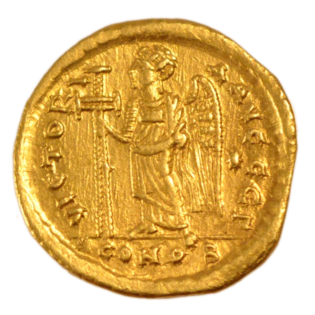Anastasius I 491-518, Solidus, Constantinople, AU(55-58), Gold, 4.40