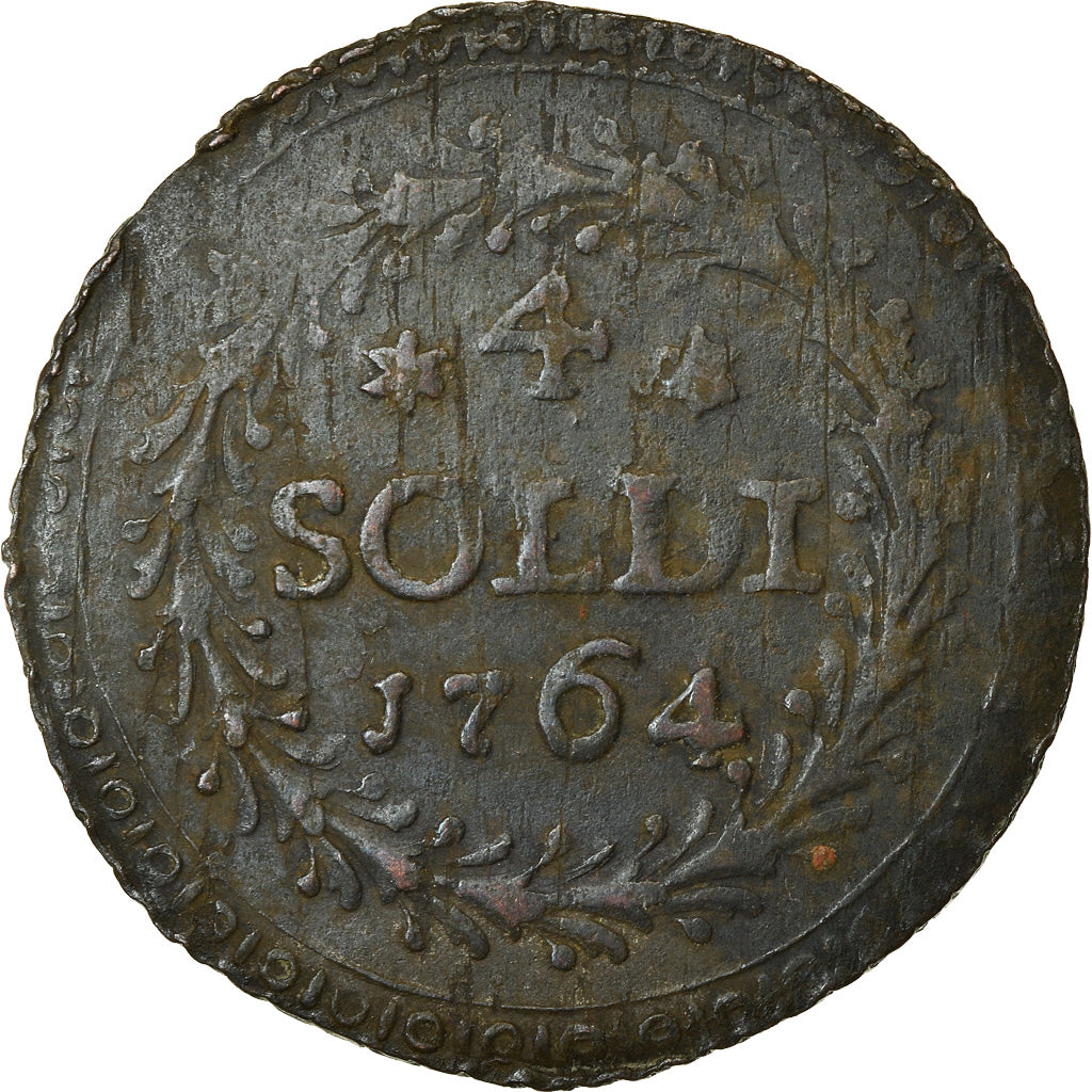 Coin, ITALIAN STATES, CORSICA, General Pasquale Paoli, 4 Soldi, 1764, Murato
