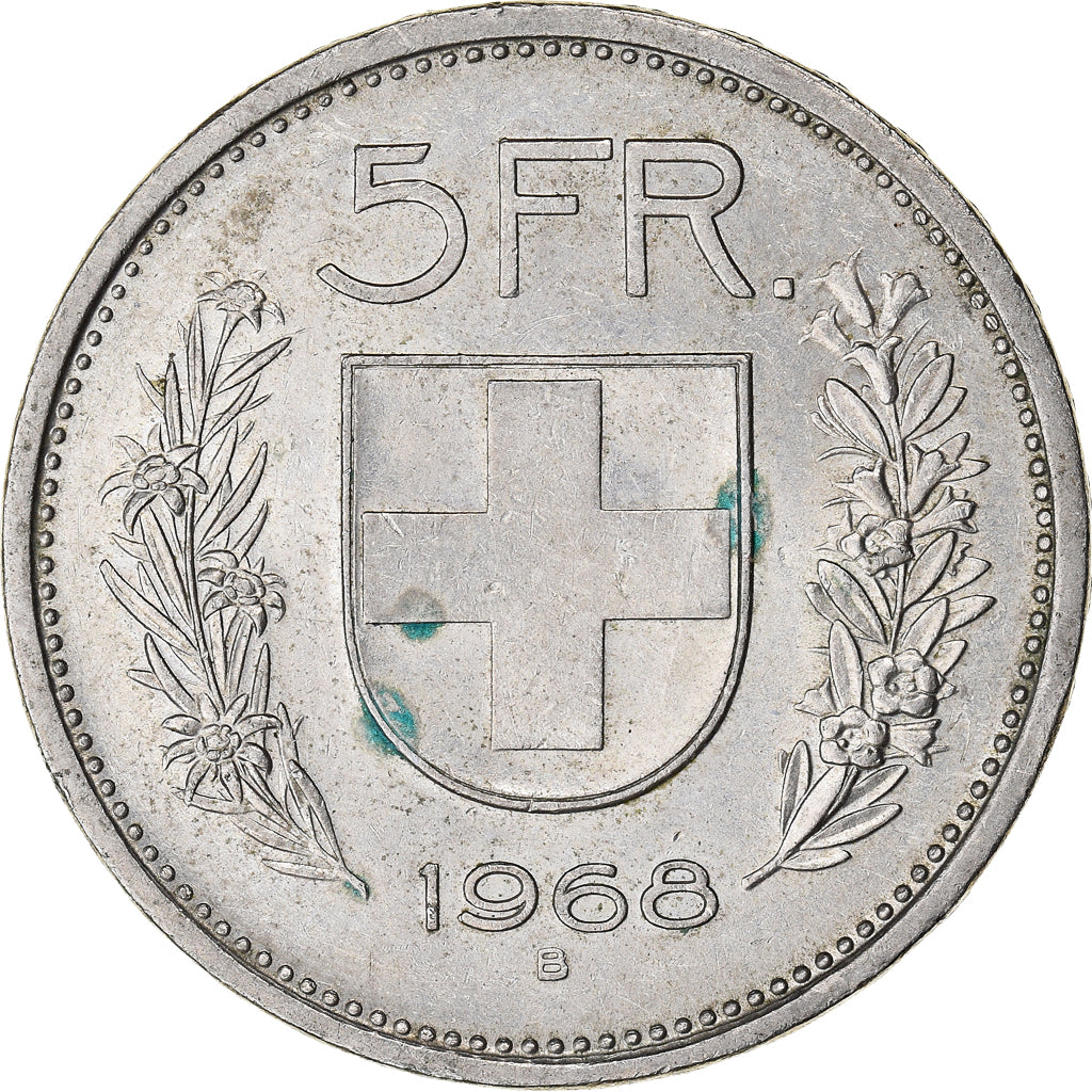Moneda, Suiza, 5 Francs, 1968