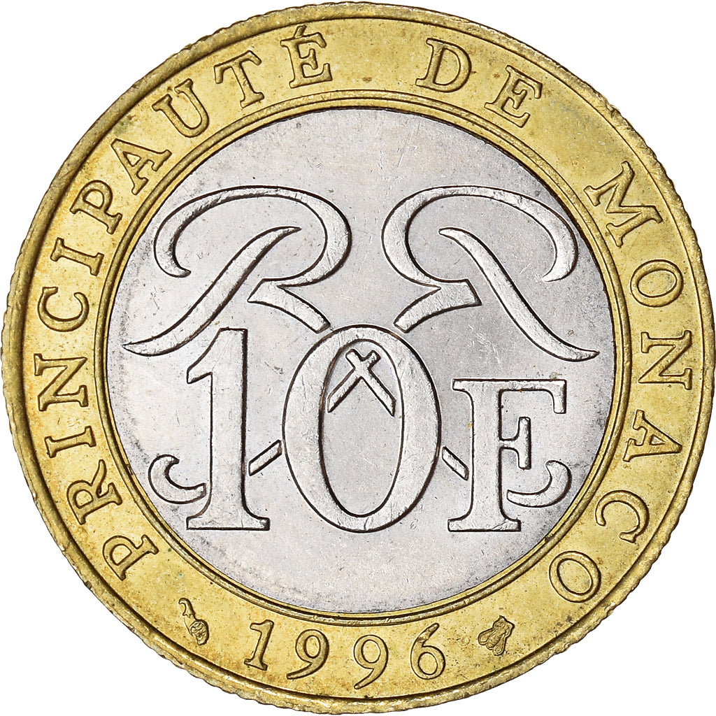 Moeda, Mónaco, 10 Francs, 1996