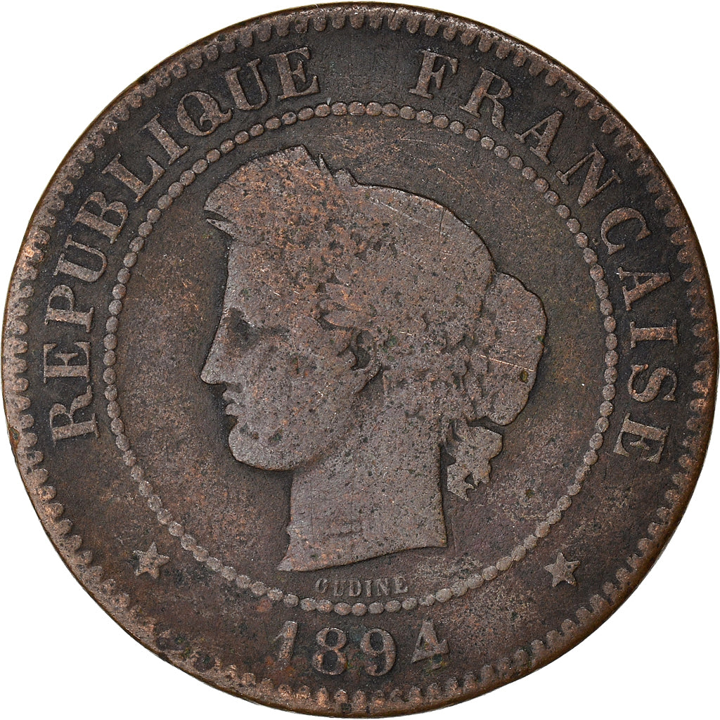 Moeda, França, 5 Centimes, 1894