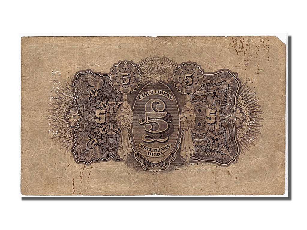 Banknote, Mozambique, 5 Libras, 1919, KM:R21, VF(20-25)