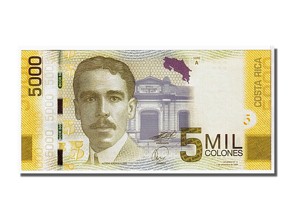 Costa Rica, 5000 Colones, 2009, KM #276, UNC(65-70), A002577302