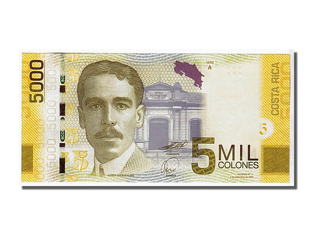 Costa Rica, 5000 Colones, 2009, KM #276, UNC(65-70), A002577303