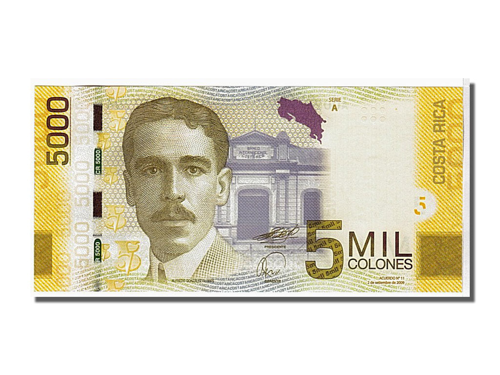 Costa Rica, 5000 Colones type 2009