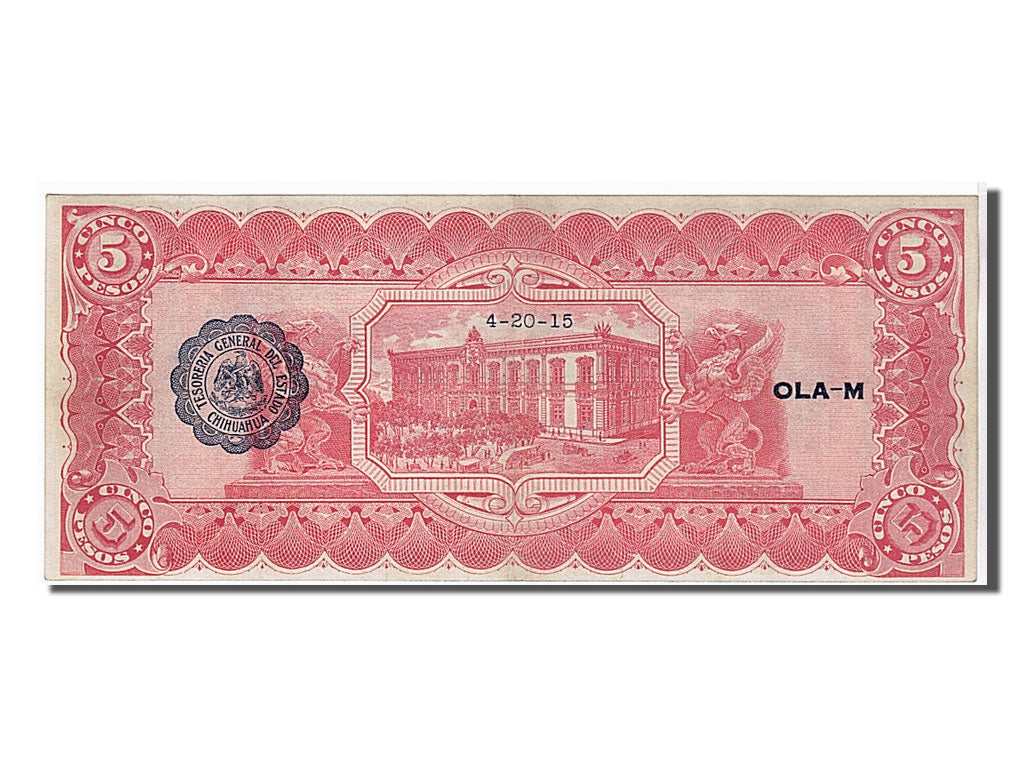 Mexico - Revolutionary, 5 Pesos, 1914, KM #S532A, AU(55-58), 3809389