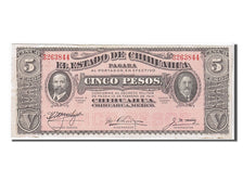 Banknote, Mexico - Revolutionary, 5 Pesos, 1914, AU(55-58)