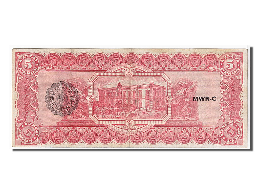 Banknote, Mexico - Revolutionary, 5 Pesos, 1914, KM:S532c, AU(55-58)