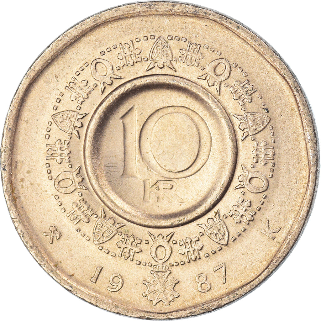 Moneda, Noruega, 10 Kroner, 1987