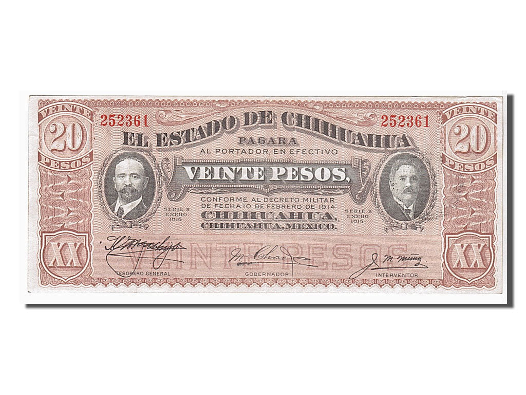 Billete, 20 Pesos, 1914, México - Revolucionario, KM:S536b, EBC