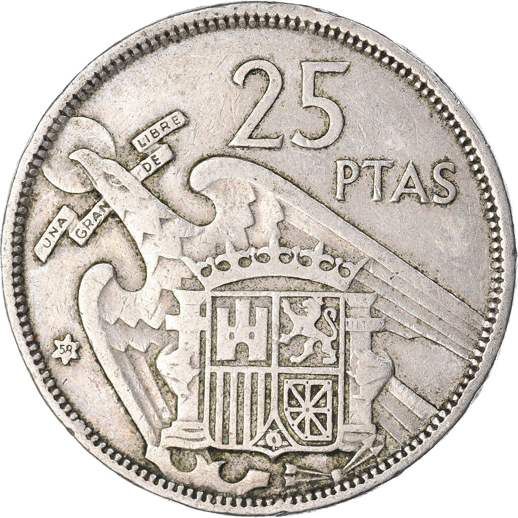 Moneta, Spagna, 25 Pesetas, 1957-59