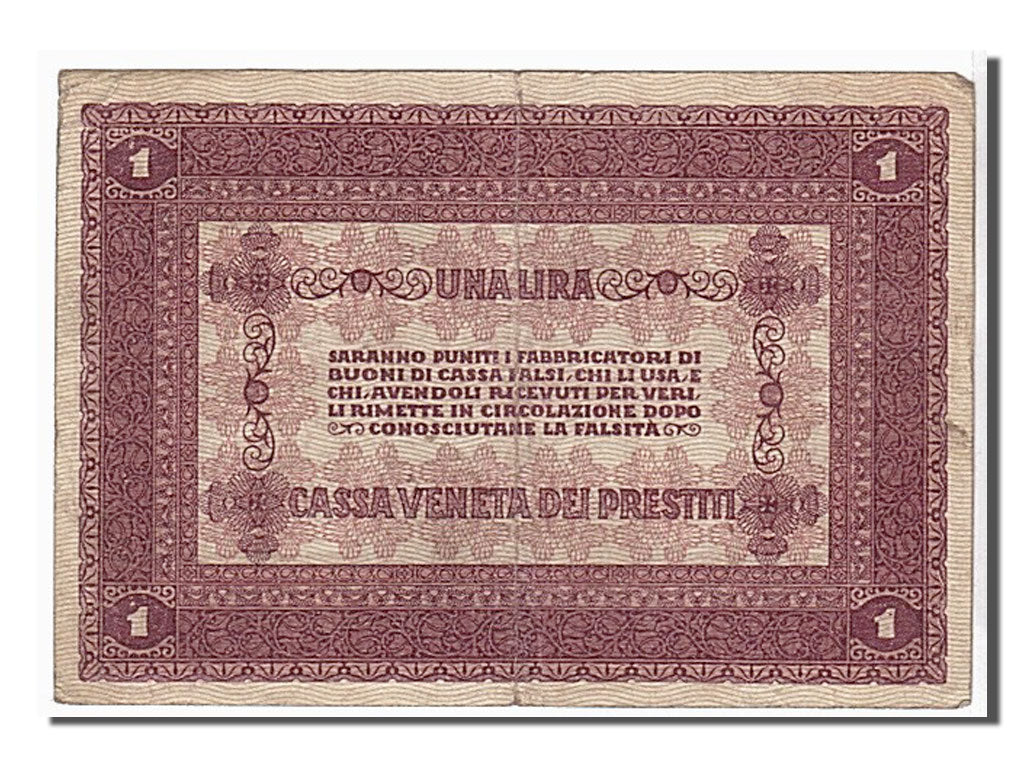 Italy, 1 Lira, 1918, KM #M4, EF(40-45), 24469