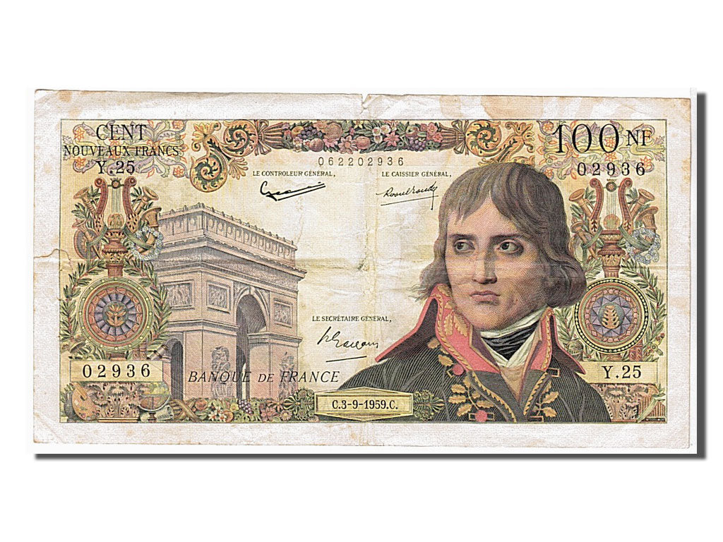 France, 100 Nouveaux Francs, 100 NF 1959-1964 ''Bonaparte'', 1959, KM #144a,...
