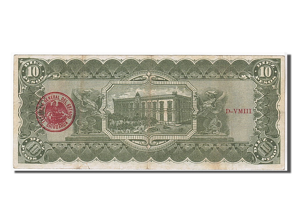Billete, 10 Pesos, 1914, México - Revolucionario, MBC