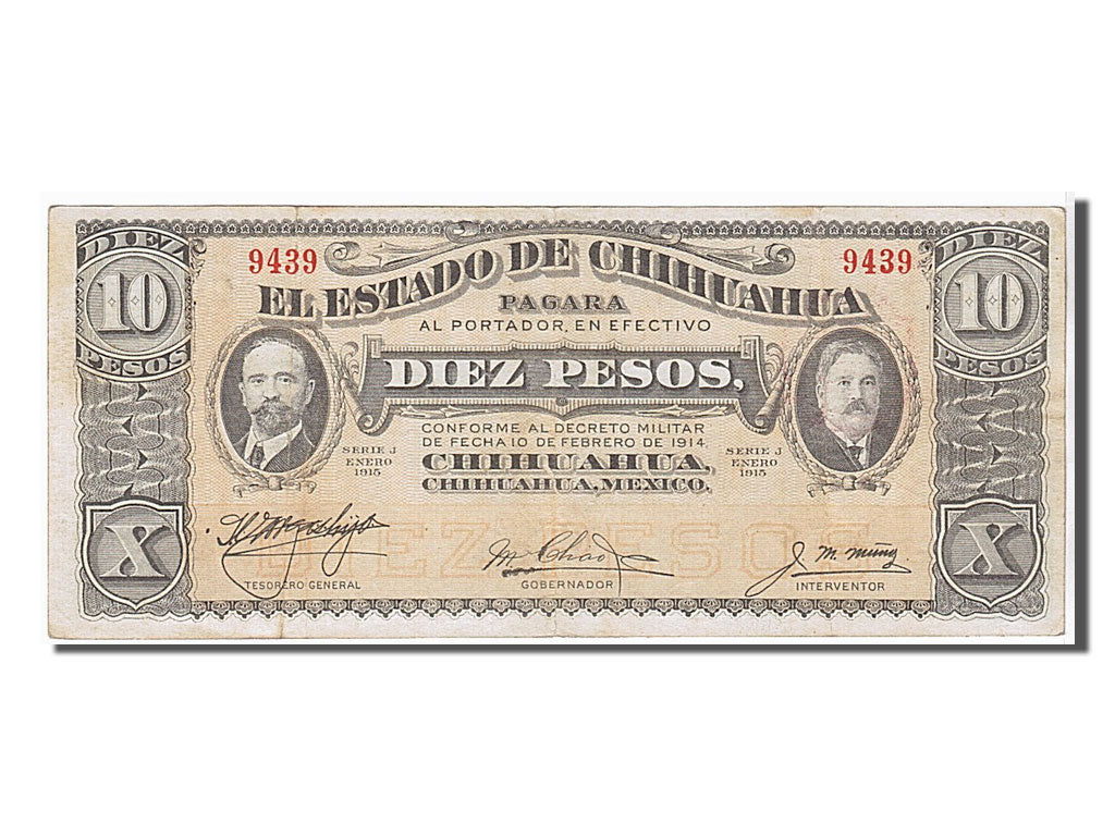 Banknote, Mexico - Revolutionary, 10 Pesos, 1914, KM:S533c, EF(40-45)