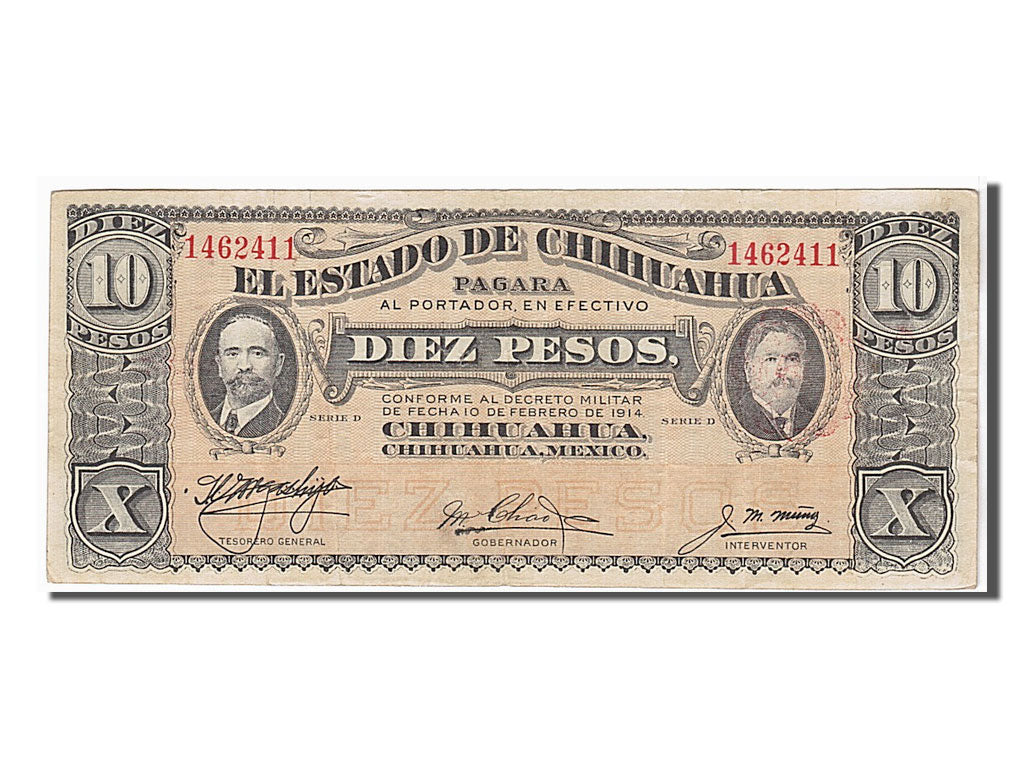 Mexico - Revolutionary, 10 Pesos, 1914, KM #S533c, EF(40-45), 1462411