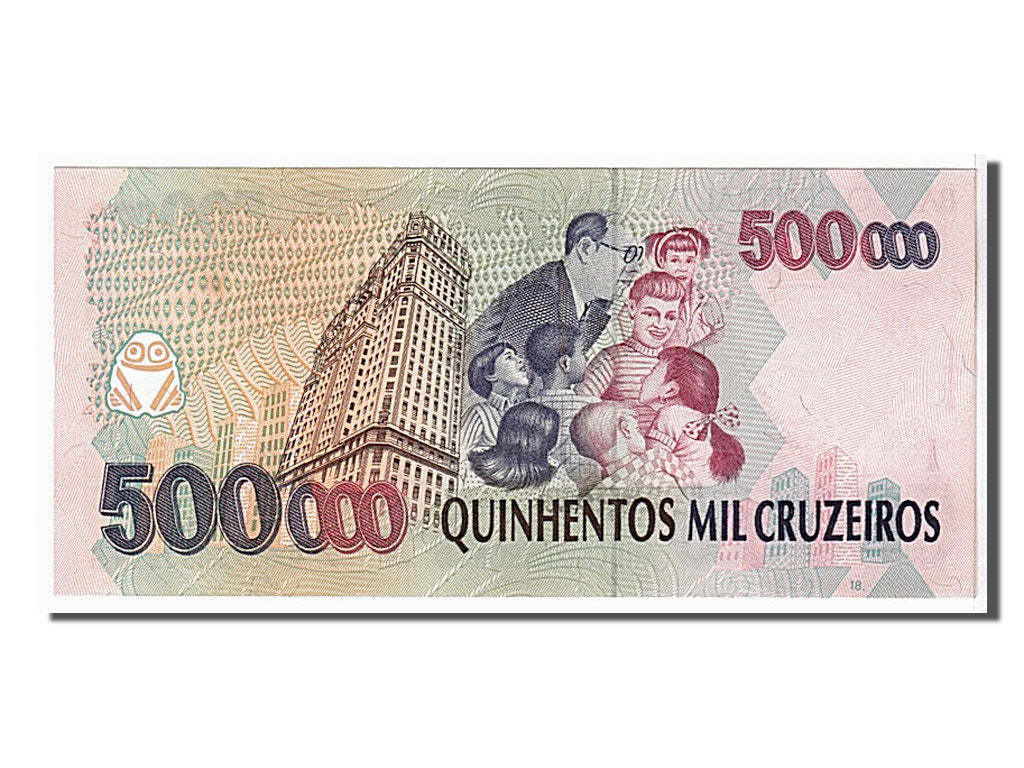 Brazil, 500 Cruzeiros Reais on 500,000 Cruzeiros, 1993, KM #239a, UNC(65-70),...