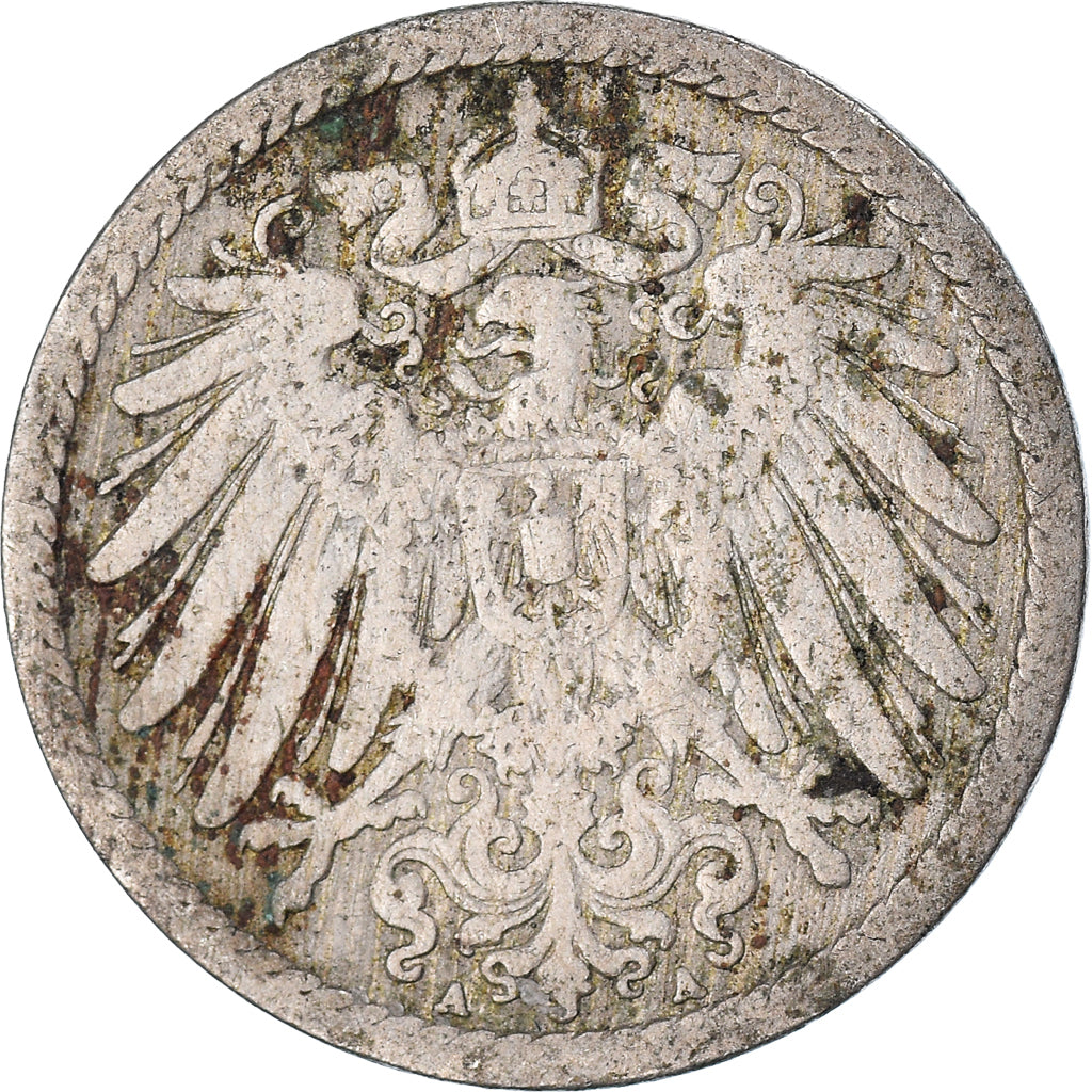 Monnaie, Allemagne, 5 Pfennig, 1891