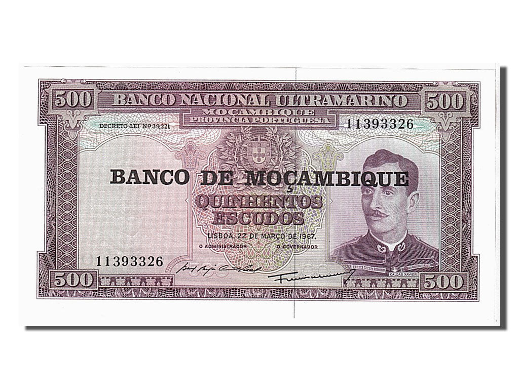 Banknote, Mozambique, 500 Escudos, 1967, KM:110a, UNC(65-70)