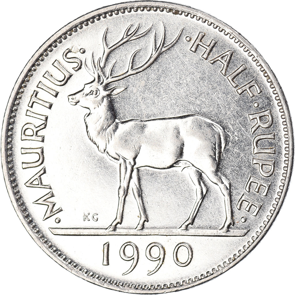 Coin, Mauritius, 1/2 Rupee, 1990