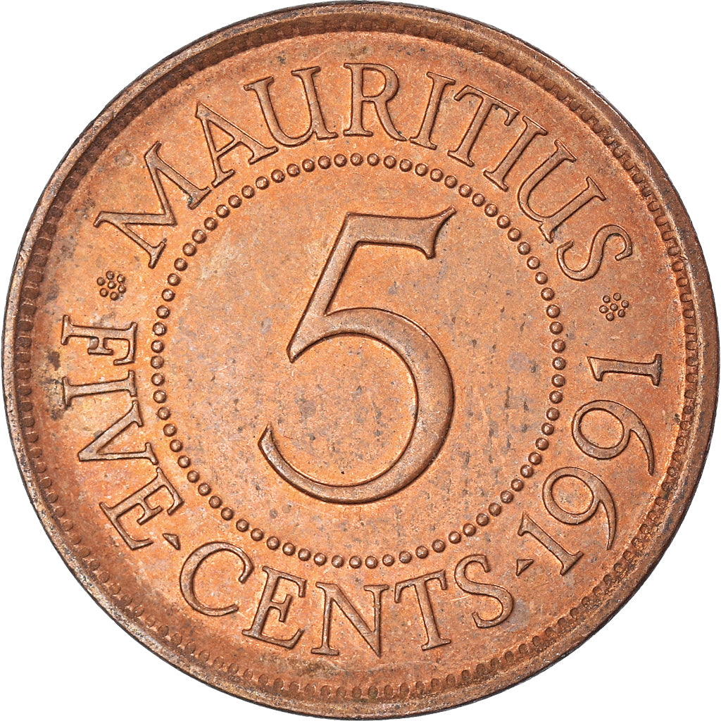 Moeda, Maurícia, 5 Cents, 1991
