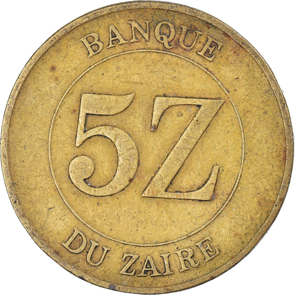 Moneda, Zaire, 5 Zaïres, 1987