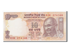 Geldschein, India, 10 Rupees, 2009, KM:95d, UNZ
