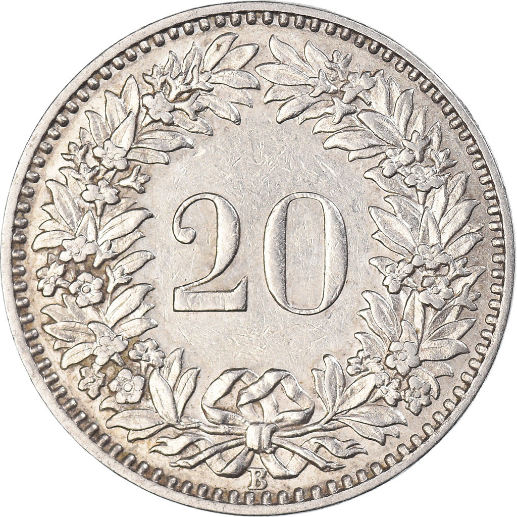 Münze, Schweiz, 20 Rappen, 1929